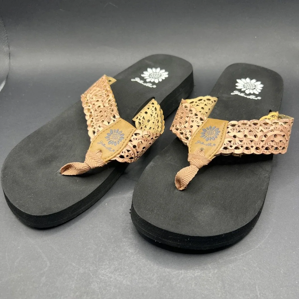Yellow Box Women's Wally Tan Flip Flop Sandal Size 7 - Picture 2 of 7